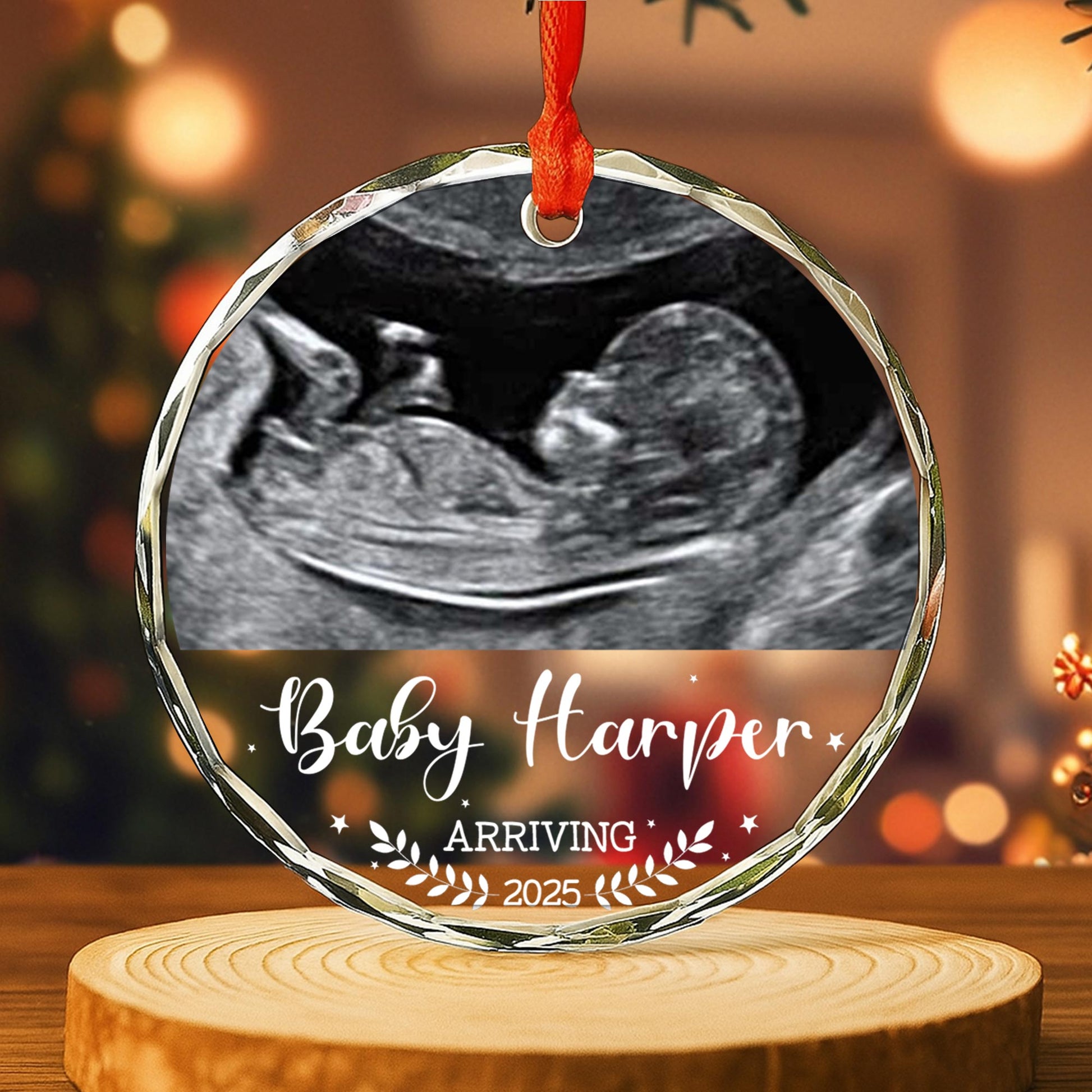 Arriving, Ultrasound And Laurel Leaves Ornament