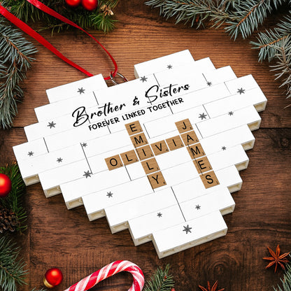 Brother & Sisters Forever Linked Together Heart Puzzle