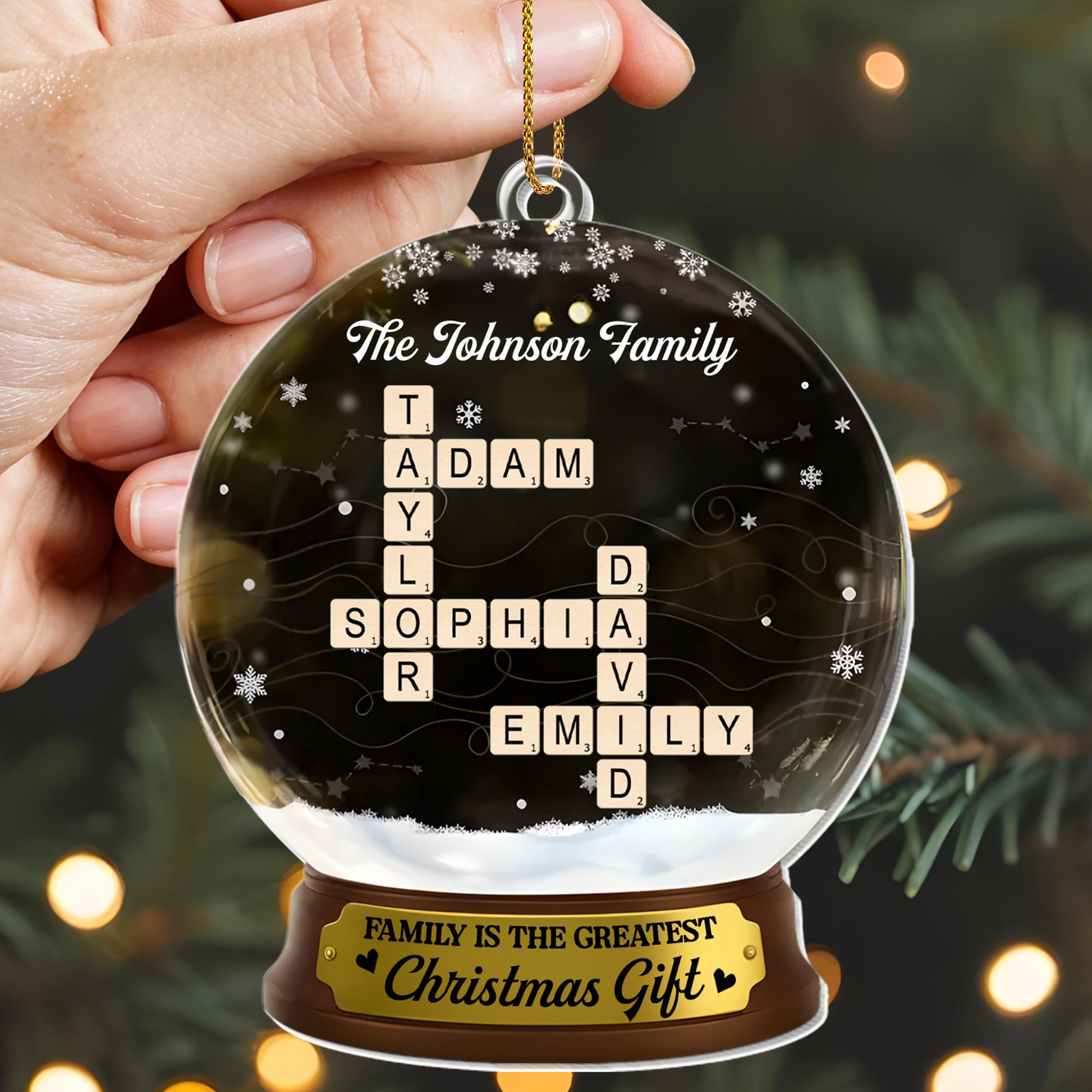 Family Is The Greatest Christmas Gift, Snowflakes And Scrabble