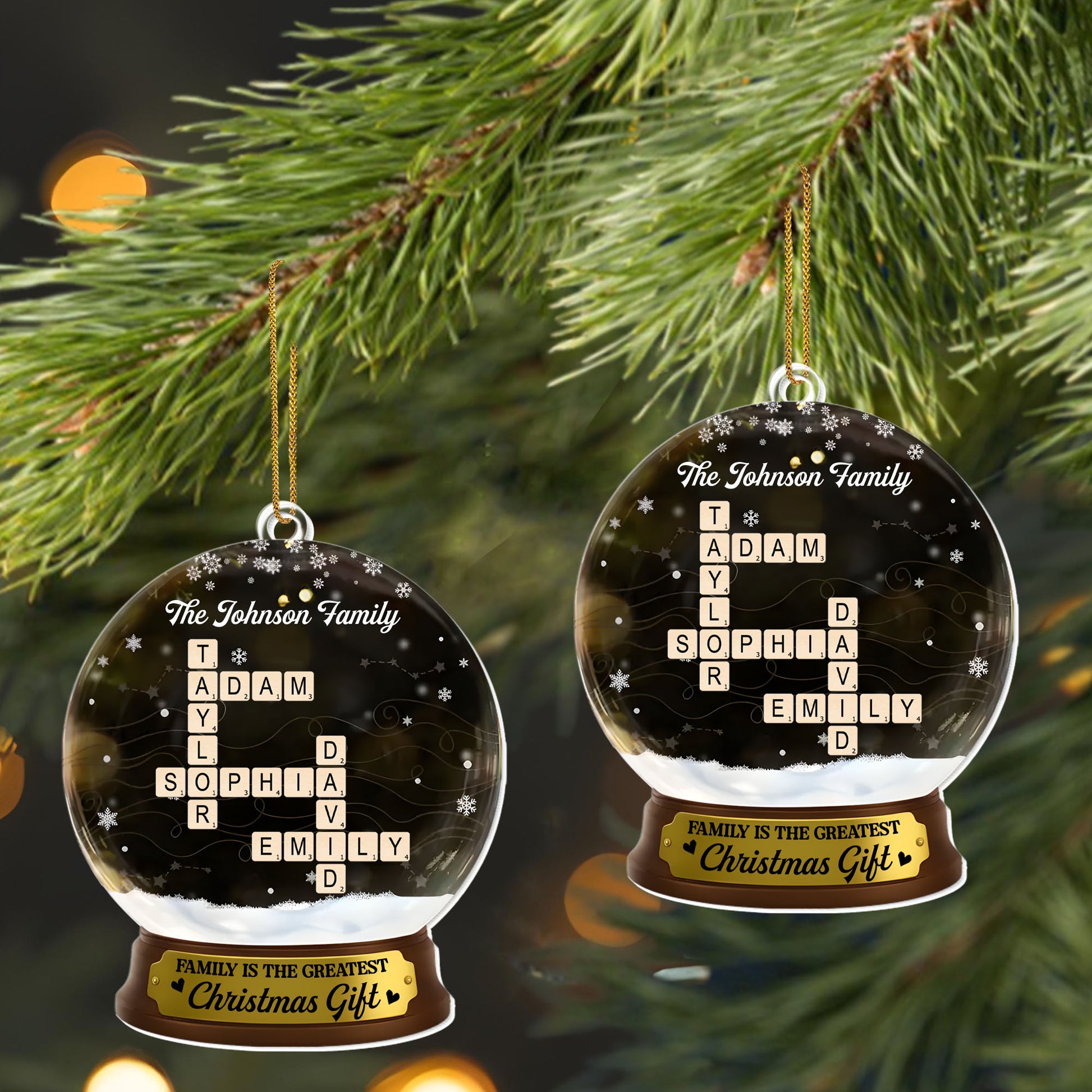 Family Is The Greatest Christmas Gift, Snowflakes And Scrabble