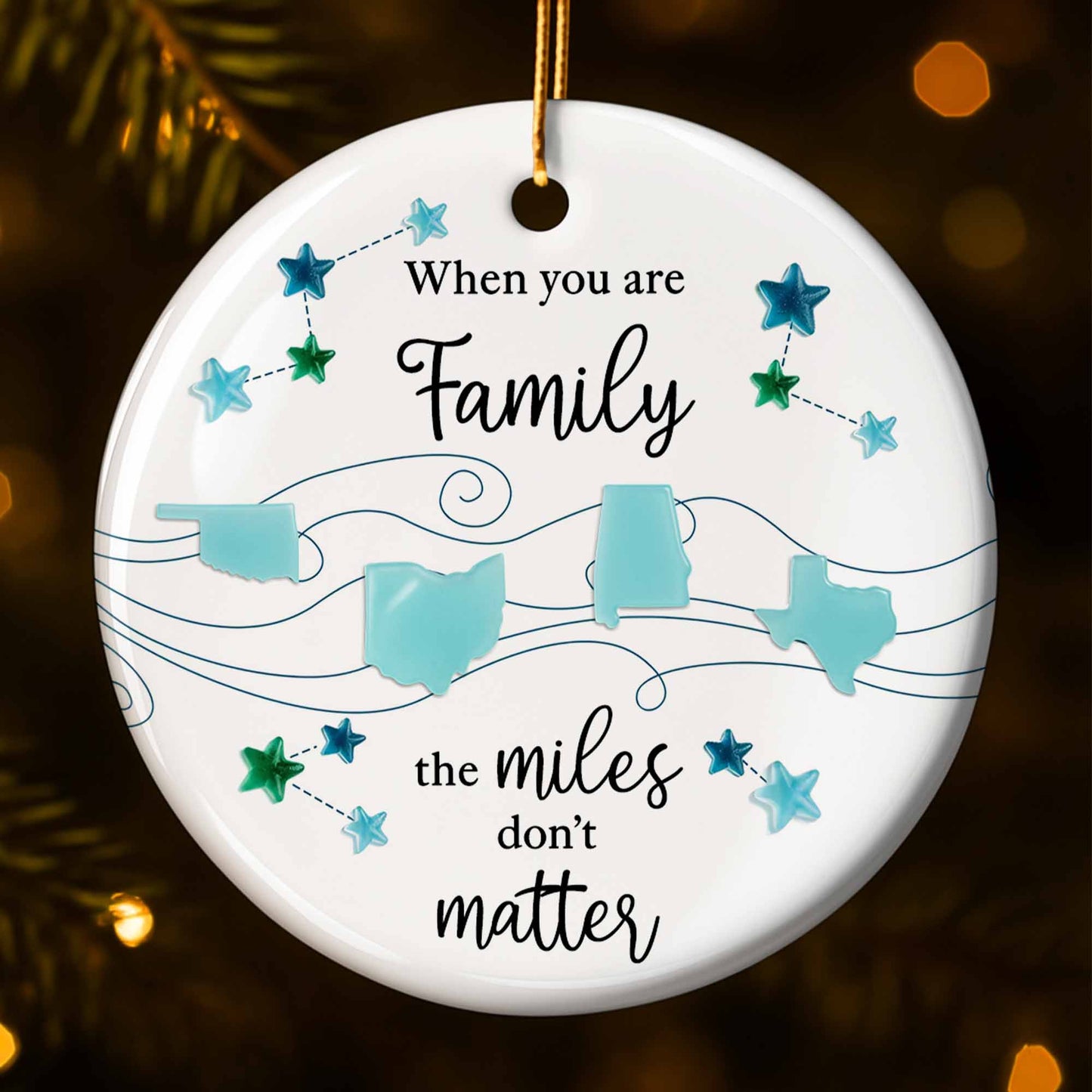 When You Are Family The Miles Don't Matter, U.S. State Shapes