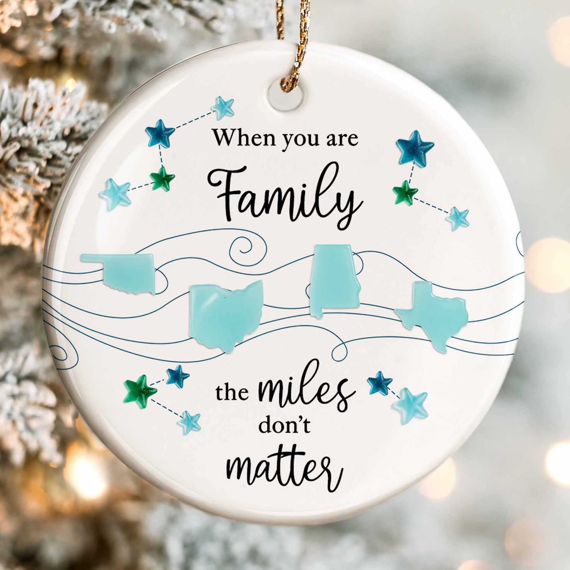 When You Are Family The Miles Don't Matter, U.S. State Shapes