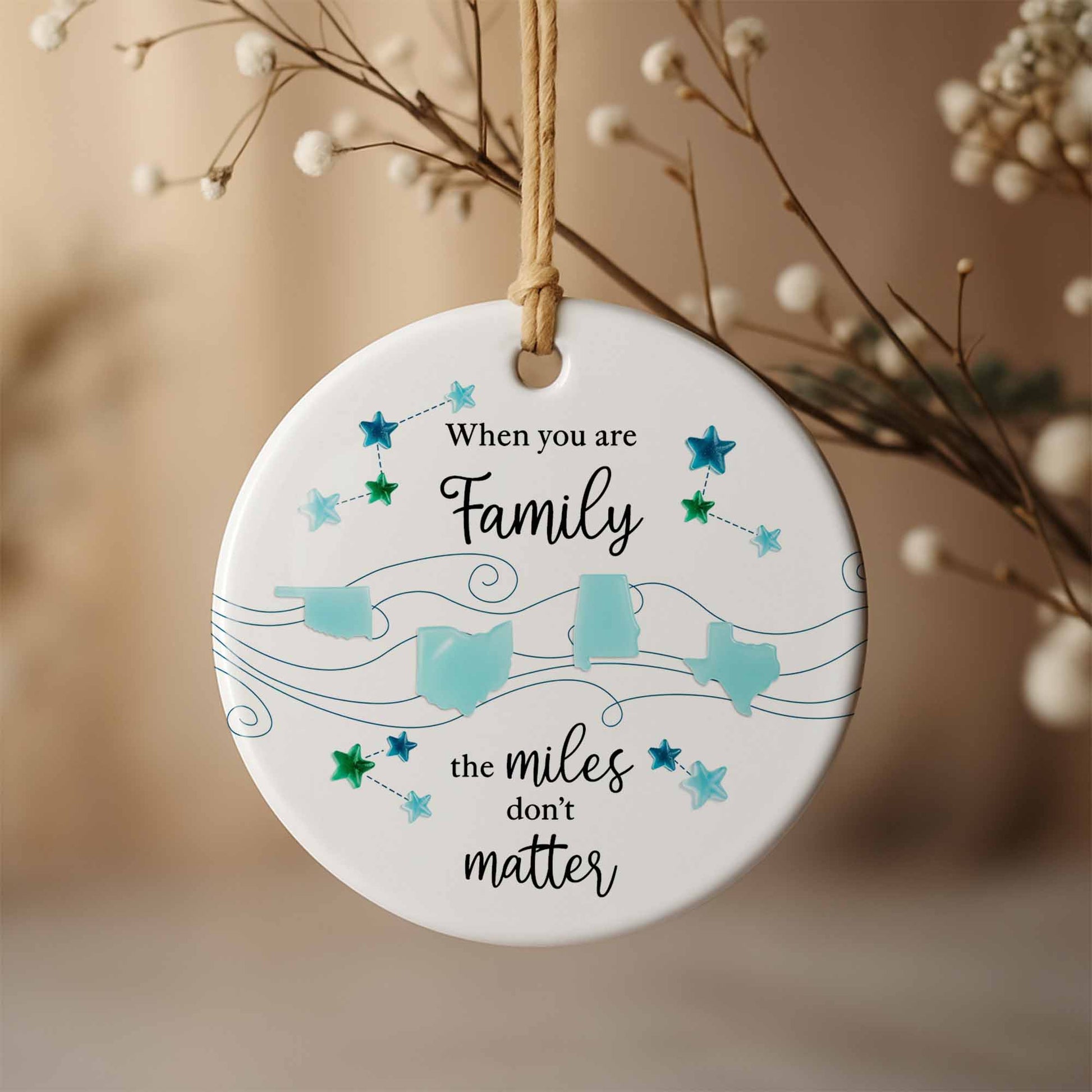 When You Are Family The Miles Don't Matter, U.S. State Shapes