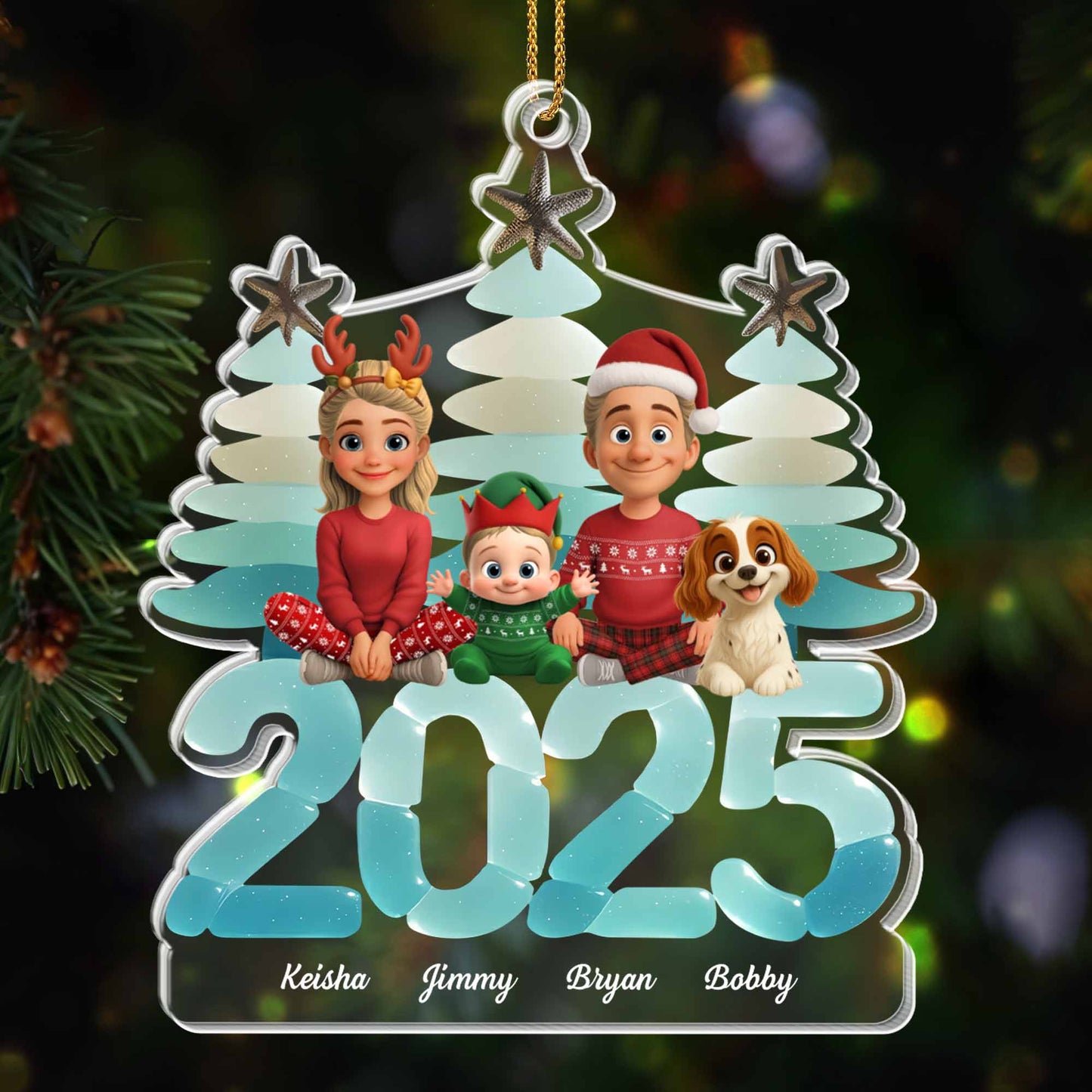 Personalized Family Christmas Ornament With Holiday Spirit