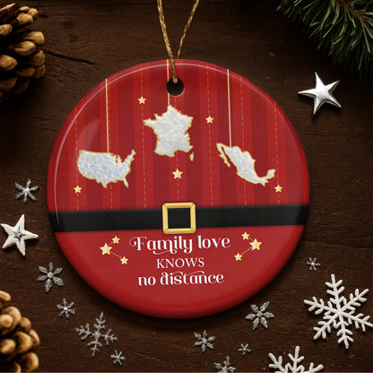 Family Love Knows No Distance With Map Outlines