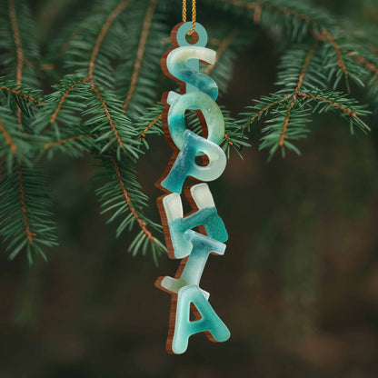 Capture the Festive Spirit Custom Name Ornament - Personalized Custom Wood Ornament, Custom Shaped - FAM725_WDO