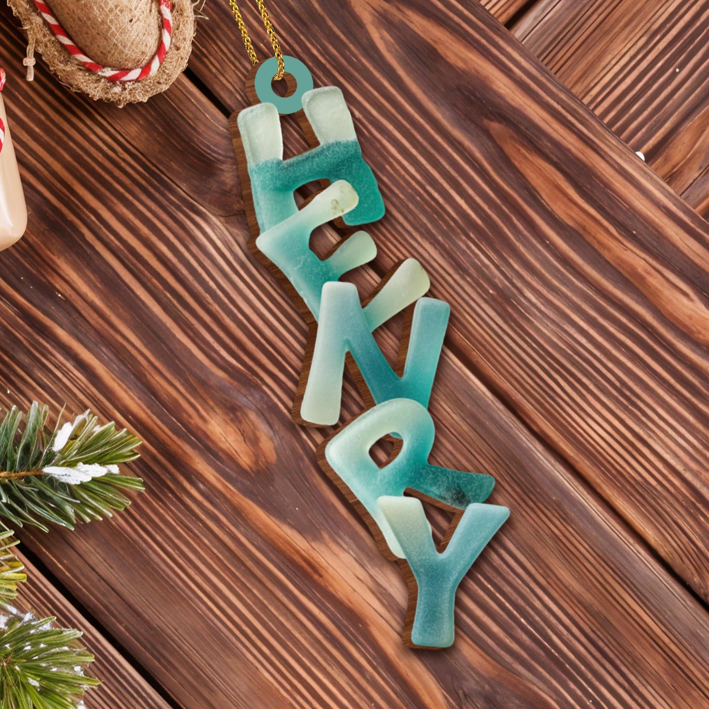 Capture the Festive Spirit Custom Name Ornament
