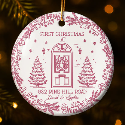 First Christmas At Our New Home, Door And Christmas Trees Design