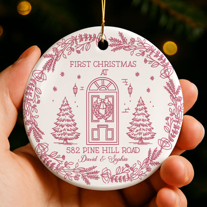 First Christmas At Our New Home, Door And Christmas Trees Design