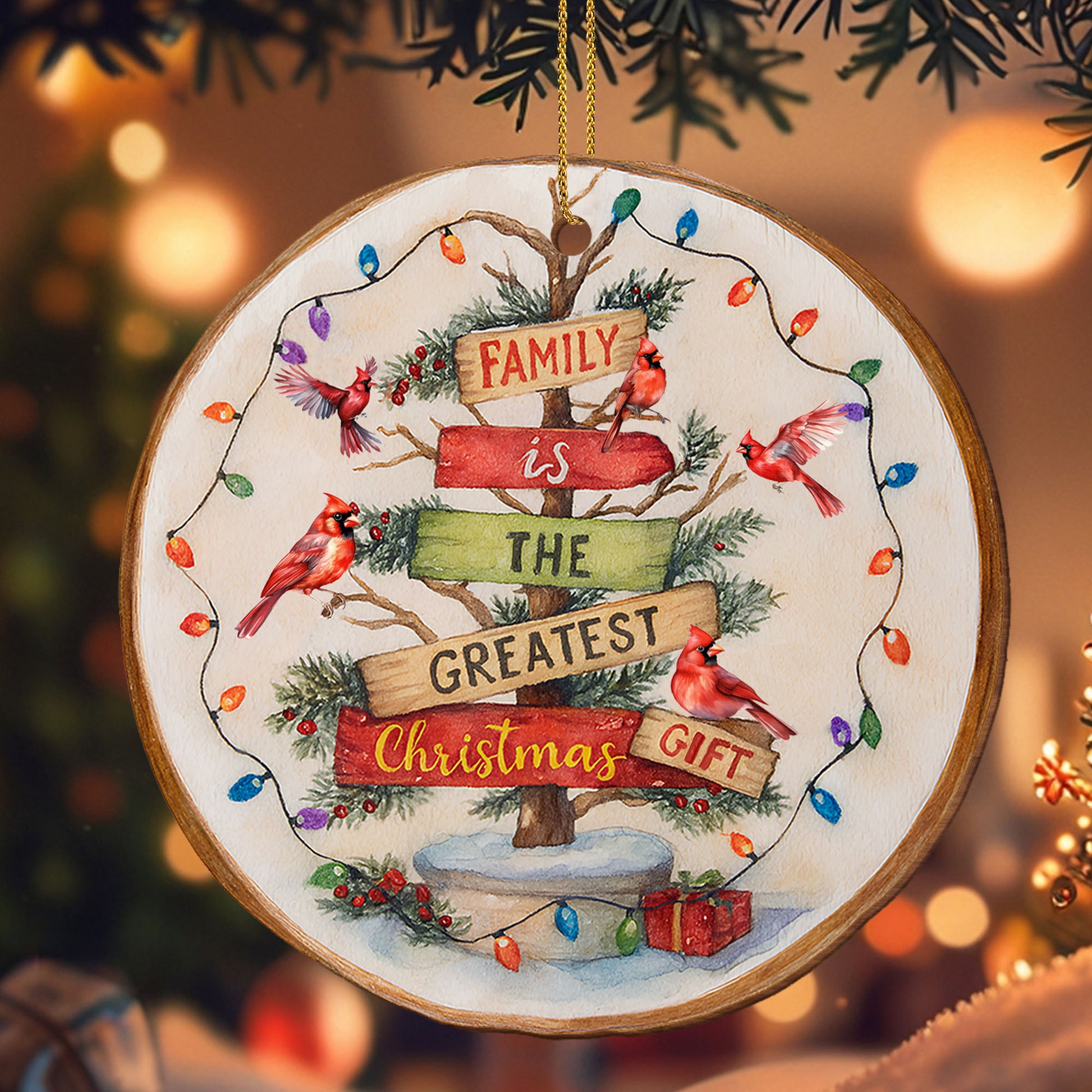Family Is The Greatest Gift Wooden Ornament