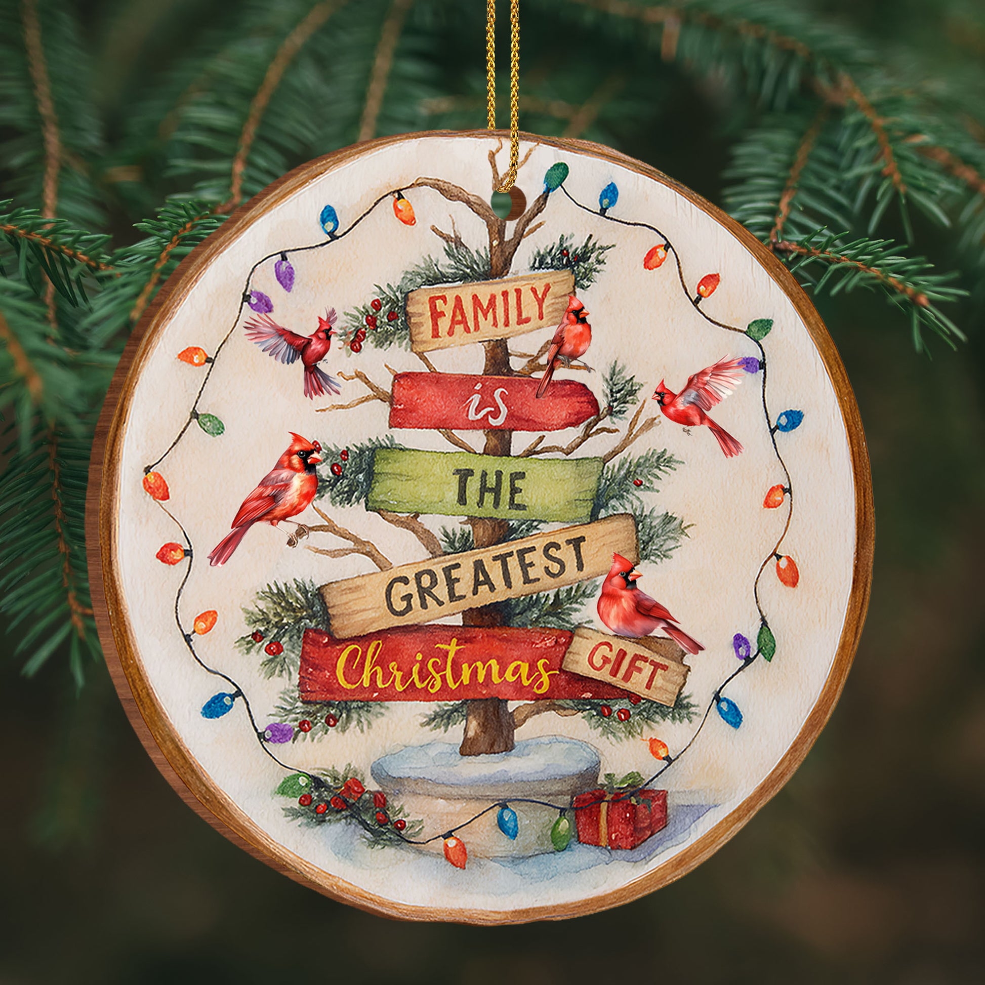 Family Is The Greatest Gift Wooden Ornament