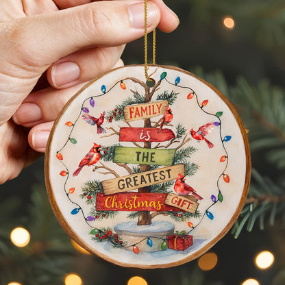 Family Is The Greatest Gift Wooden Ornament