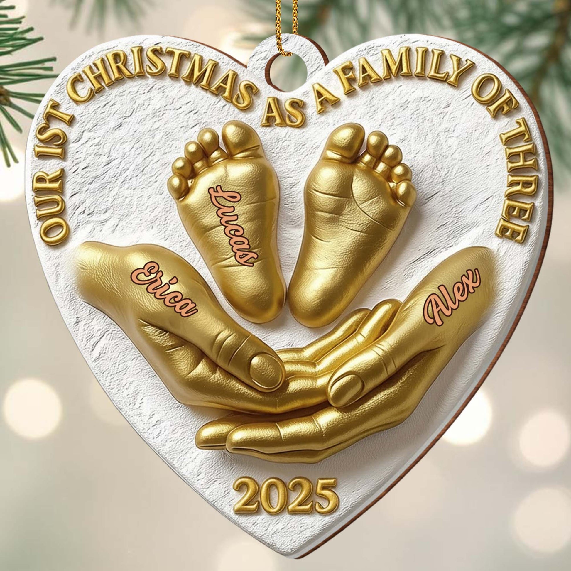 Our 1st Christmas as a Family of Three, Family Feet Imprint
