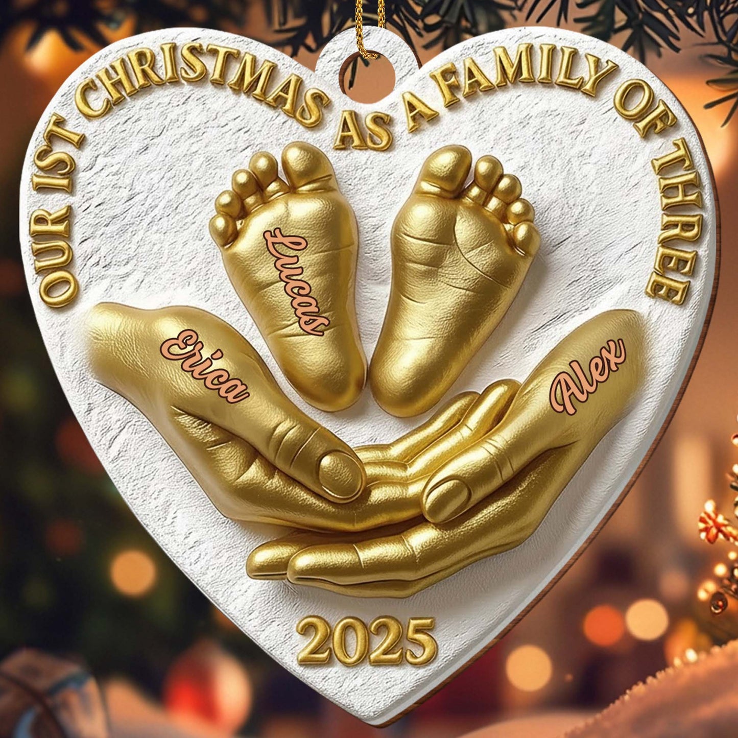 Our 1st Christmas as a Family of Three, Family Feet Imprint