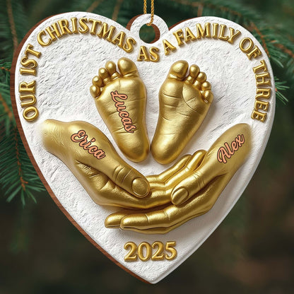 Our 1st Christmas as a Family of Three, Family Feet Imprint