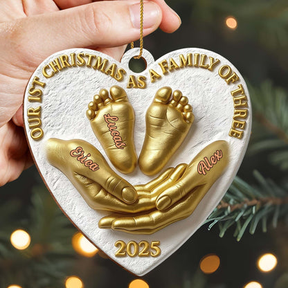 Our 1st Christmas as a Family of Three, Family Feet Imprint