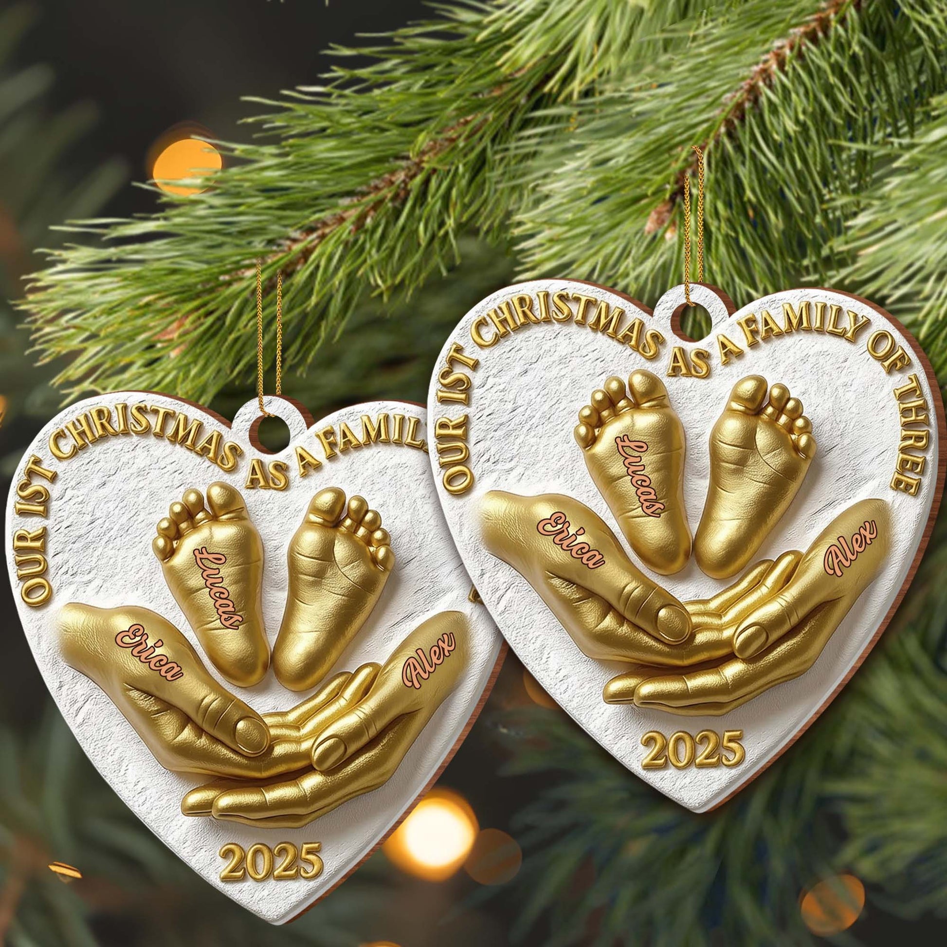 Our 1st Christmas as a Family of Three, Family Feet Imprint