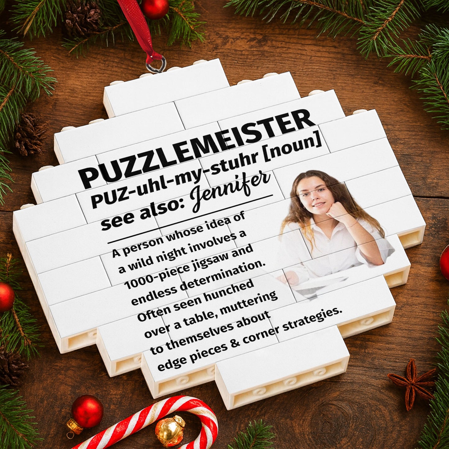 Puzzlemeister, Ideal For Jigsaw Lovers - Personalized Custom Circle Puzzle Ornament - FAM736_CBO
