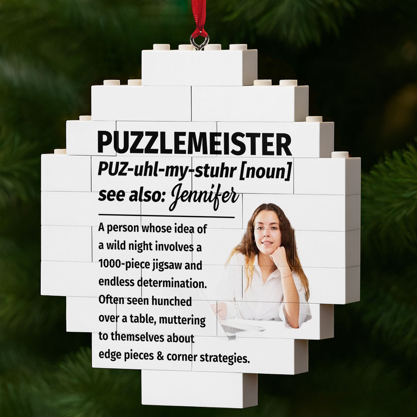 Puzzlemeister, Ideal For Jigsaw Lovers - Personalized Custom Circle Puzzle Ornament - FAM736_CBO