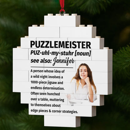 Puzzlemeister, Ideal For Jigsaw Lovers - Personalized Custom Circle Puzzle Ornament - FAM736_CBO