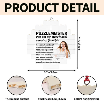 Puzzlemeister, Ideal For Jigsaw Lovers - Personalized Custom Circle Puzzle Ornament - FAM736_CBO