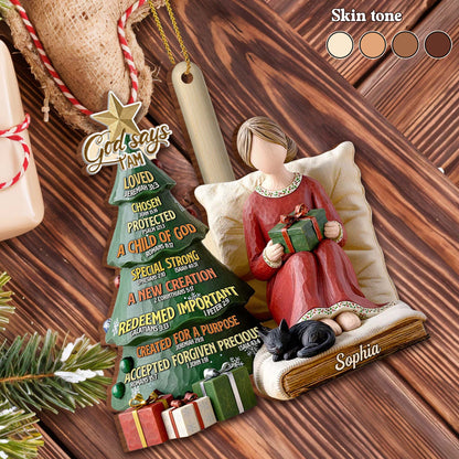 God Says I Am Loved, Woman With Christmas Tree And Gifts