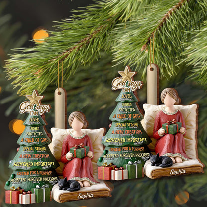 God Says I Am Loved, Woman With Christmas Tree And Gifts