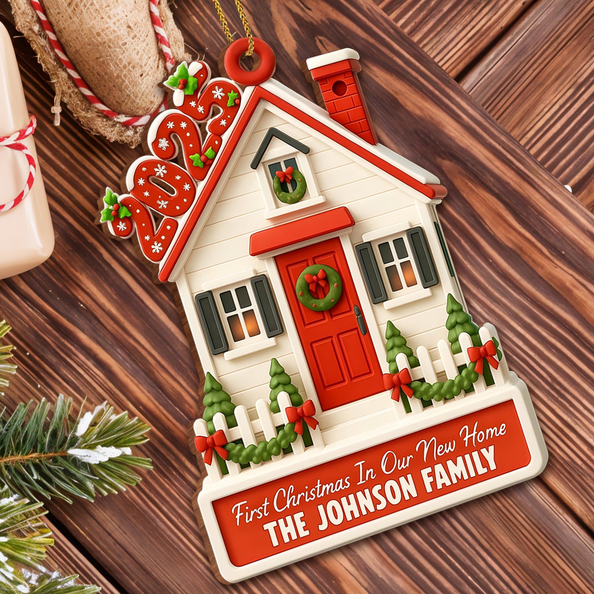 First Christmas In Our New Home House Ornament