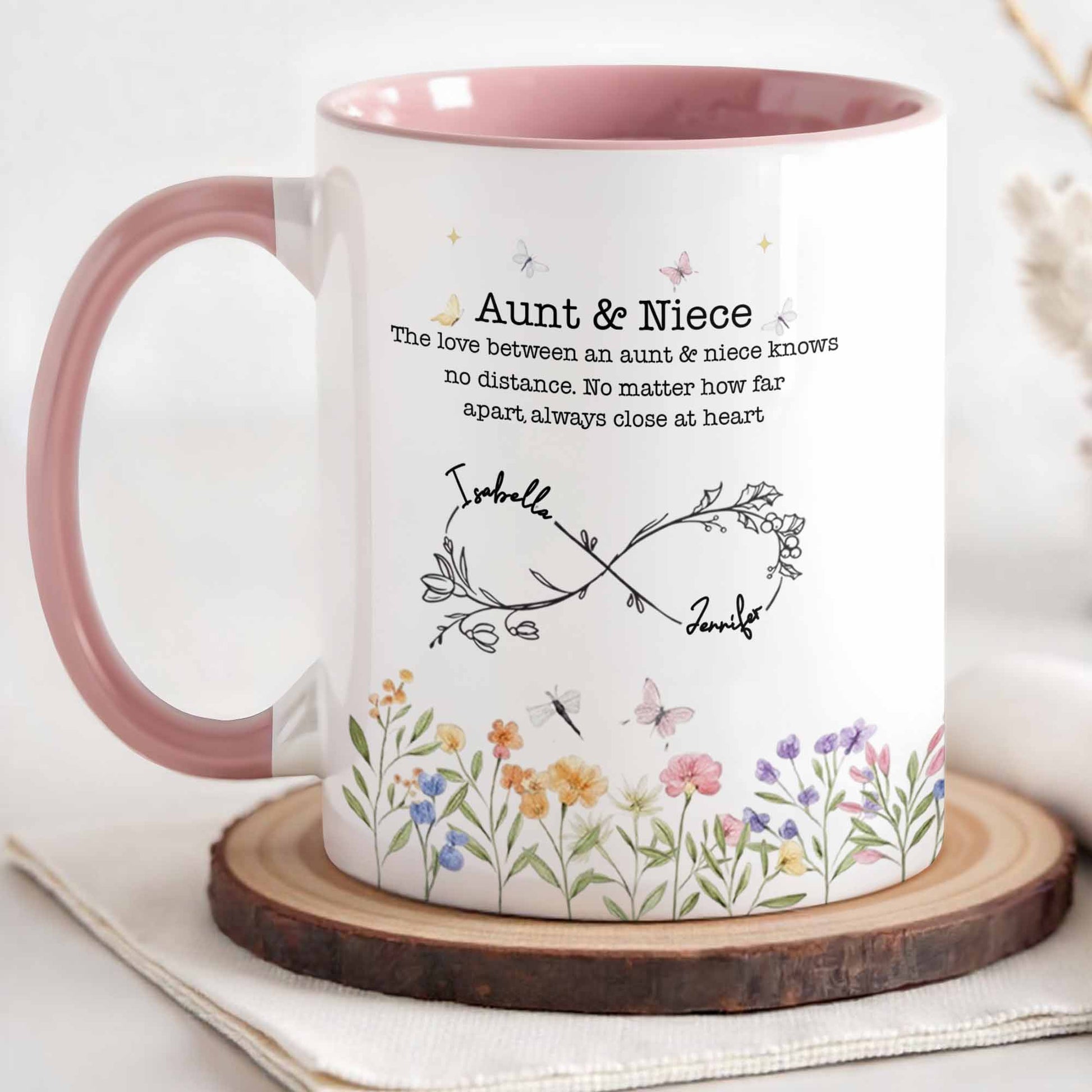 Love Between Aunt & Niece, Flowers And Butterflies