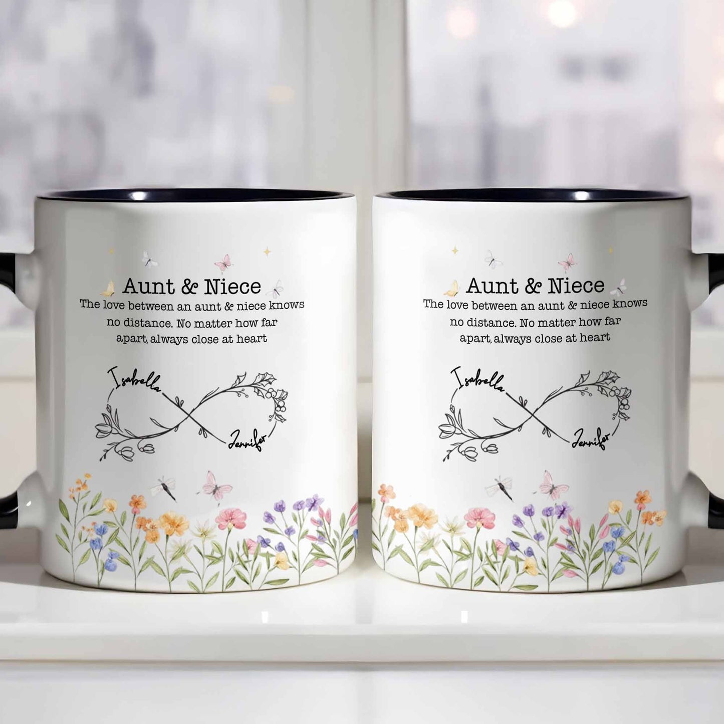 Love Between Aunt & Niece, Flowers And Butterflies