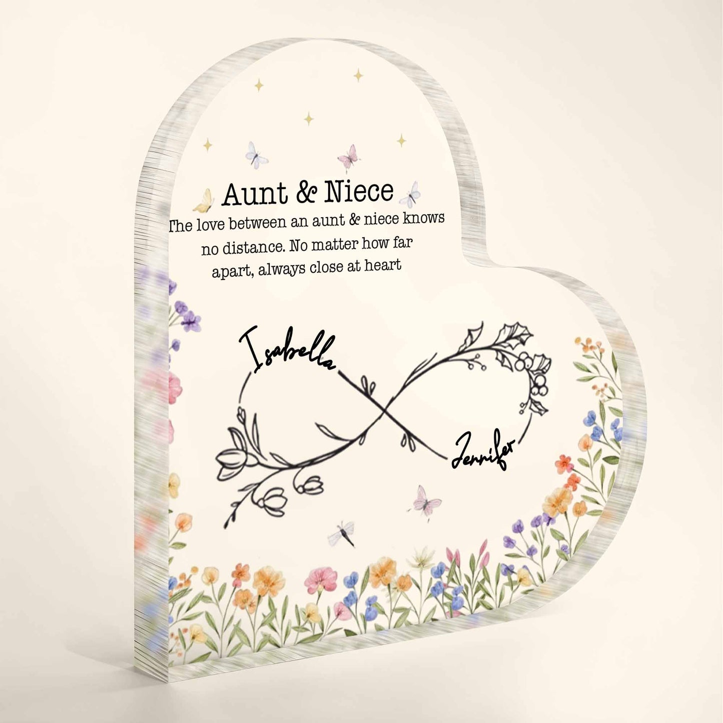 The Love Between An Aunt & Niece, Flowers And Butterflies