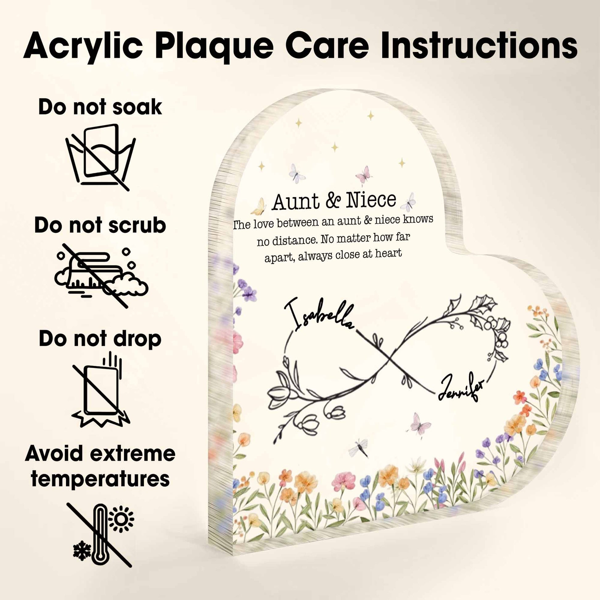 The Love Between An Aunt & Niece, Flowers And Butterflies