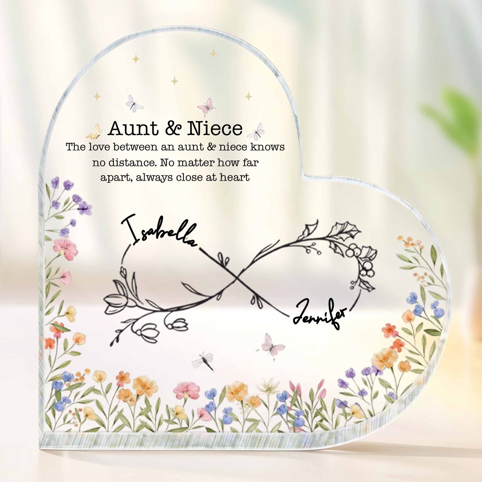 The Love Between An Aunt & Niece, Flowers And Butterflies