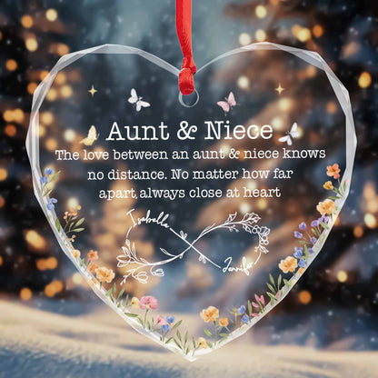 Love Between Aunt & Niece, Flowers And Butterflies Ornament