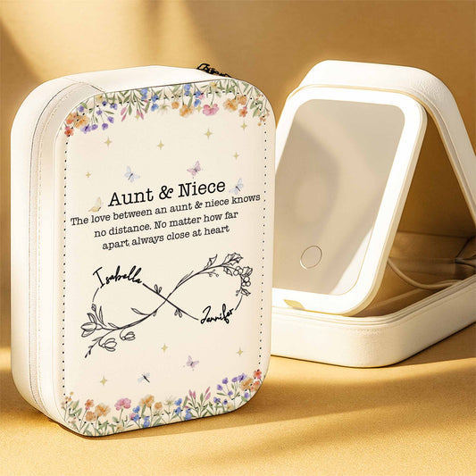 The Love Between An Aunt & Niece Infinity Heart With Flowers & Butterflies