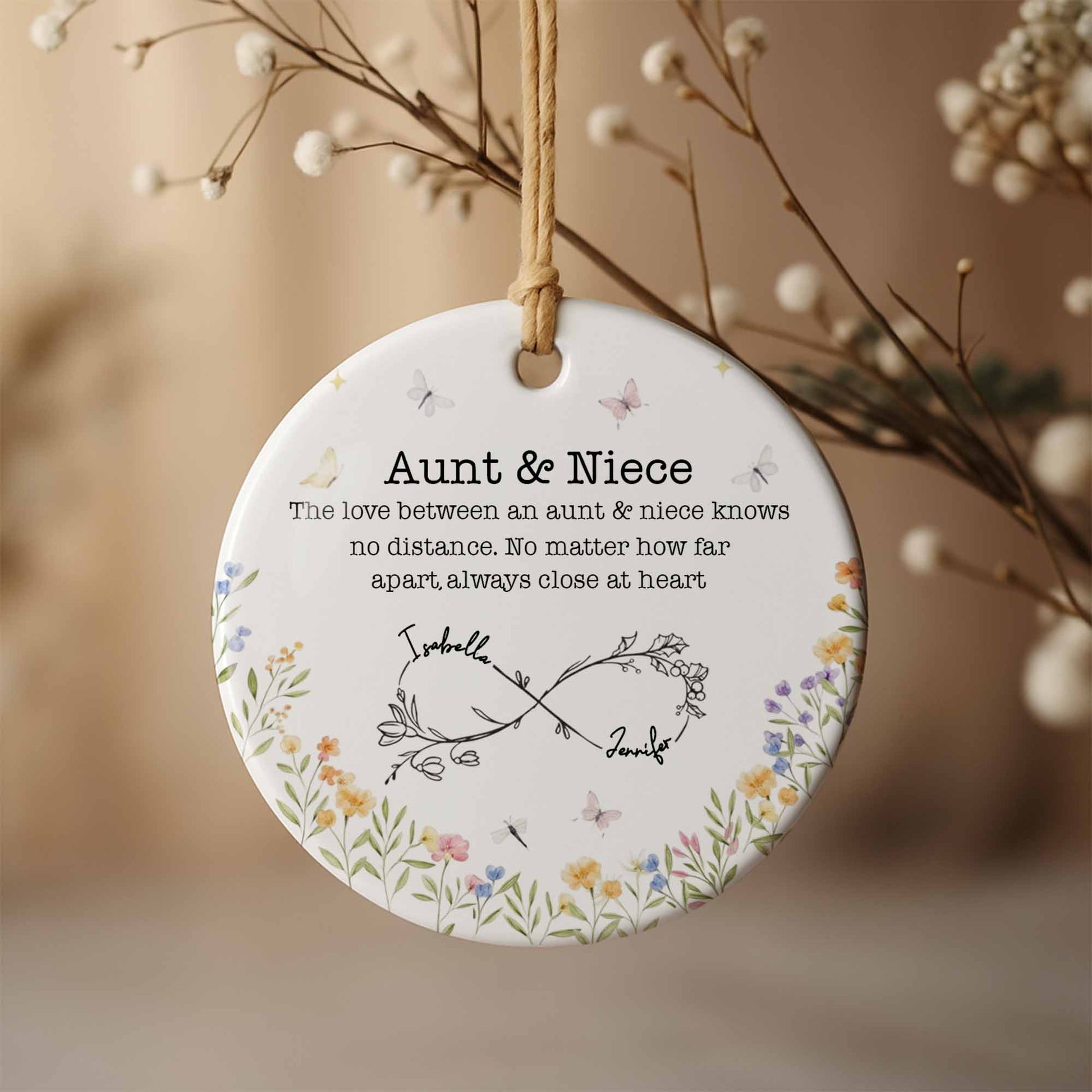 The Love Between An Aunt & Niece, Flowers And Butterflies