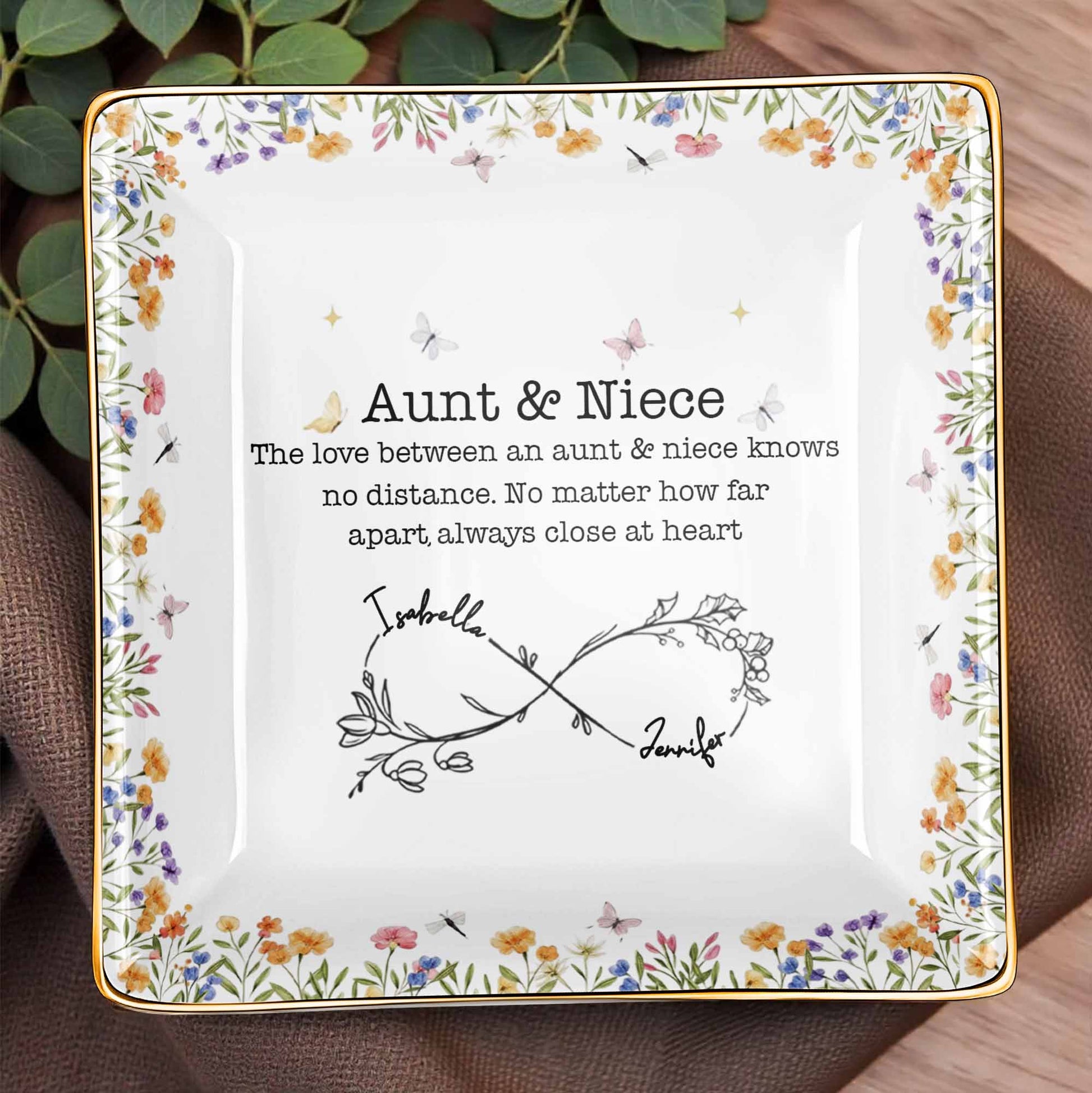 Aunt & Niece Love Knows No Distance, Flowers And Butterflies