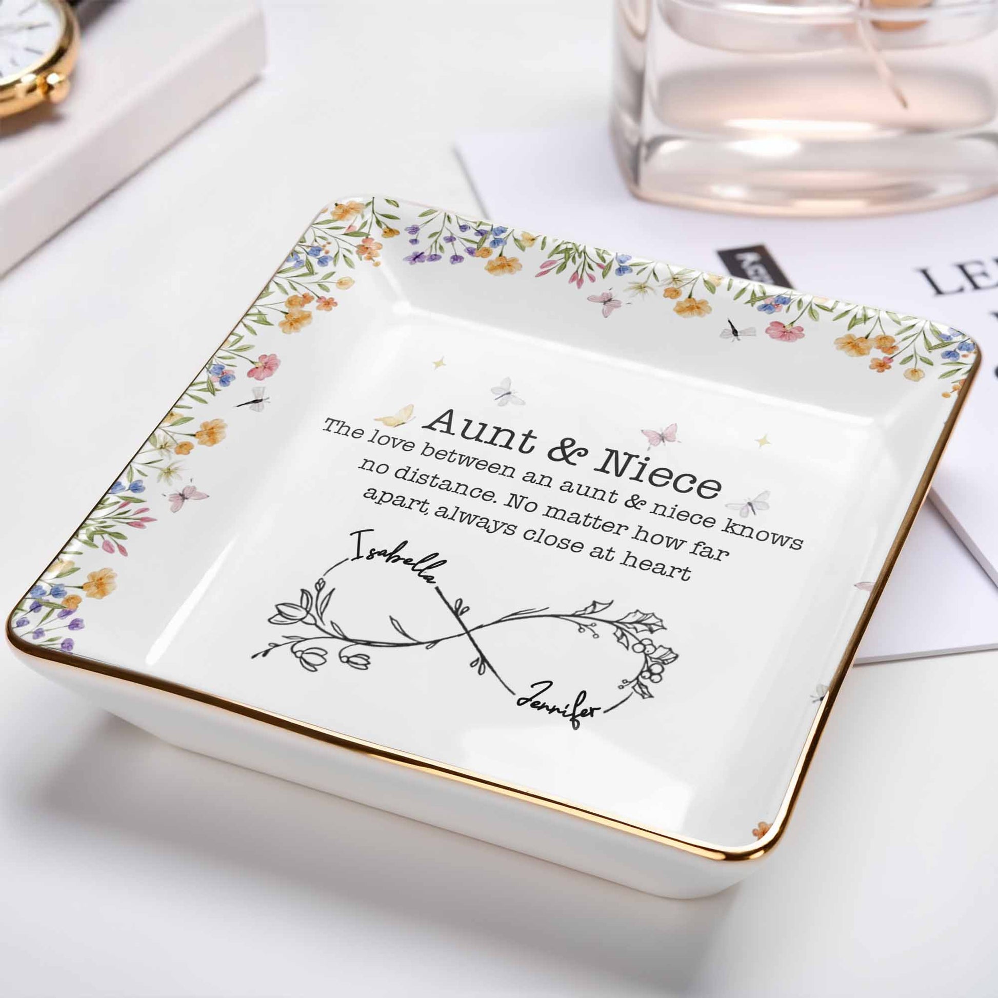 Aunt & Niece Love Knows No Distance, Flowers And Butterflies