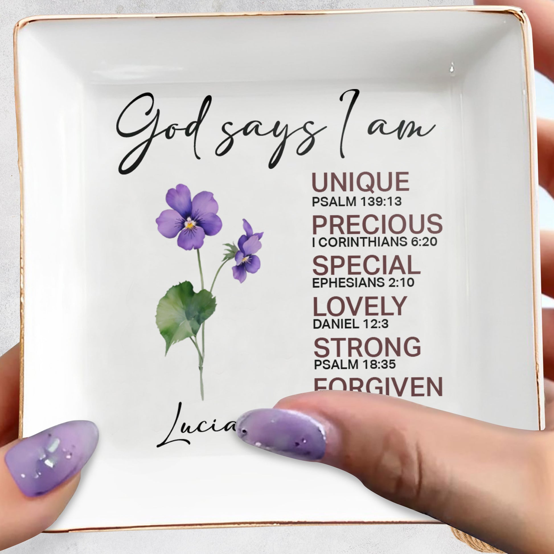 God Says I am Unique, Precious, Special Ceramic Dish