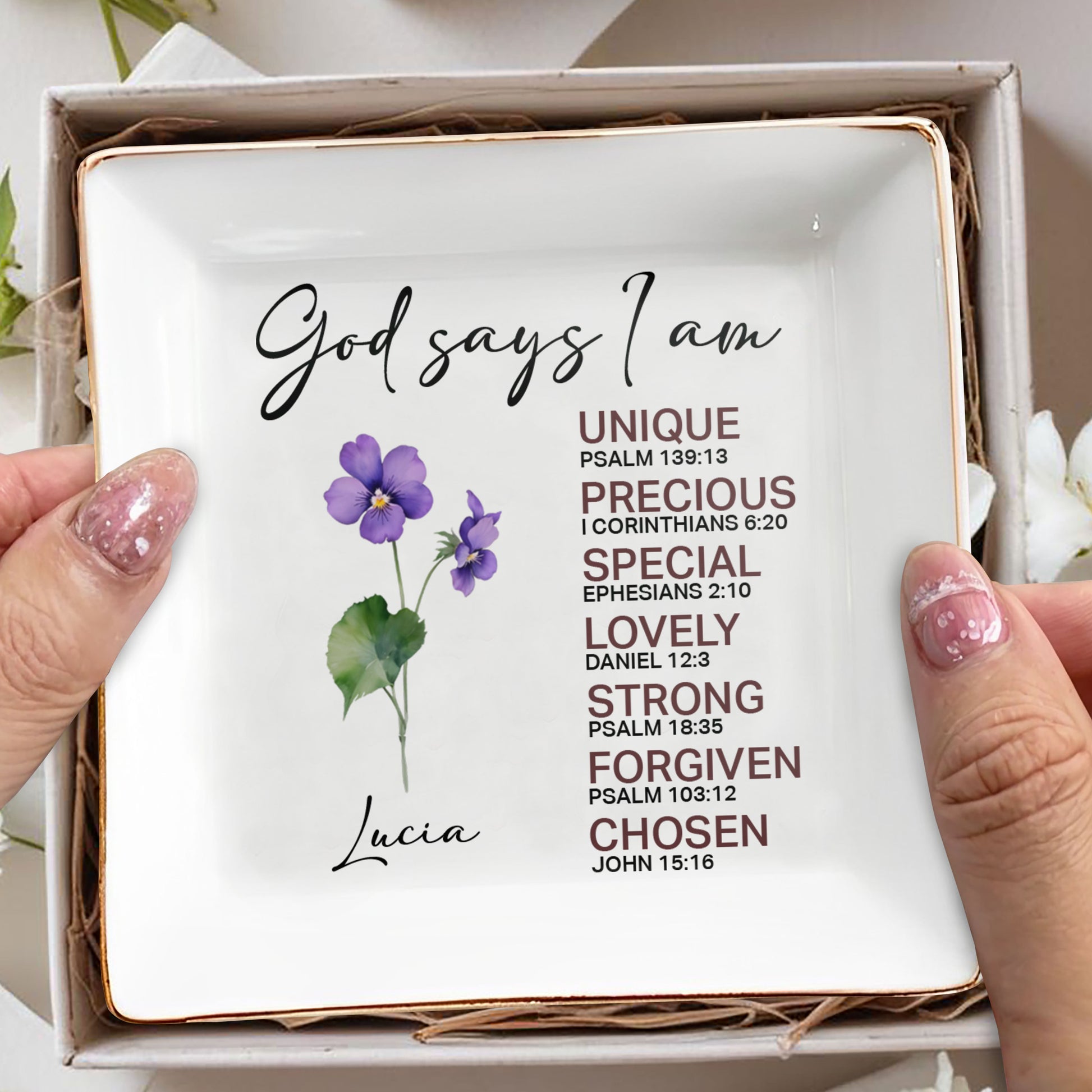 God Says I am Unique, Precious, Special Ceramic Dish