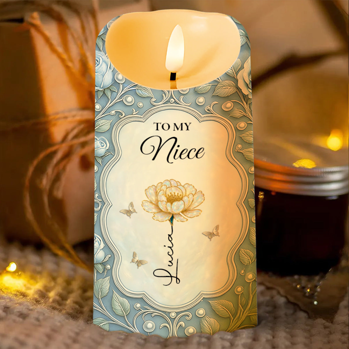 To My Niece, Flower And Butterflies Design