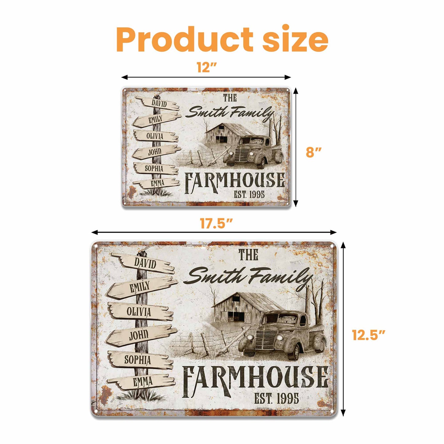 Farmhouse Est, Featuring A Rustic Truck And Wooden Signs