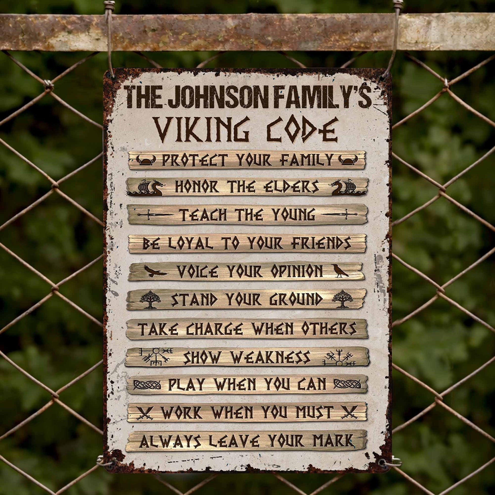 Our Family Viking Code With Longship And Rune Symbols