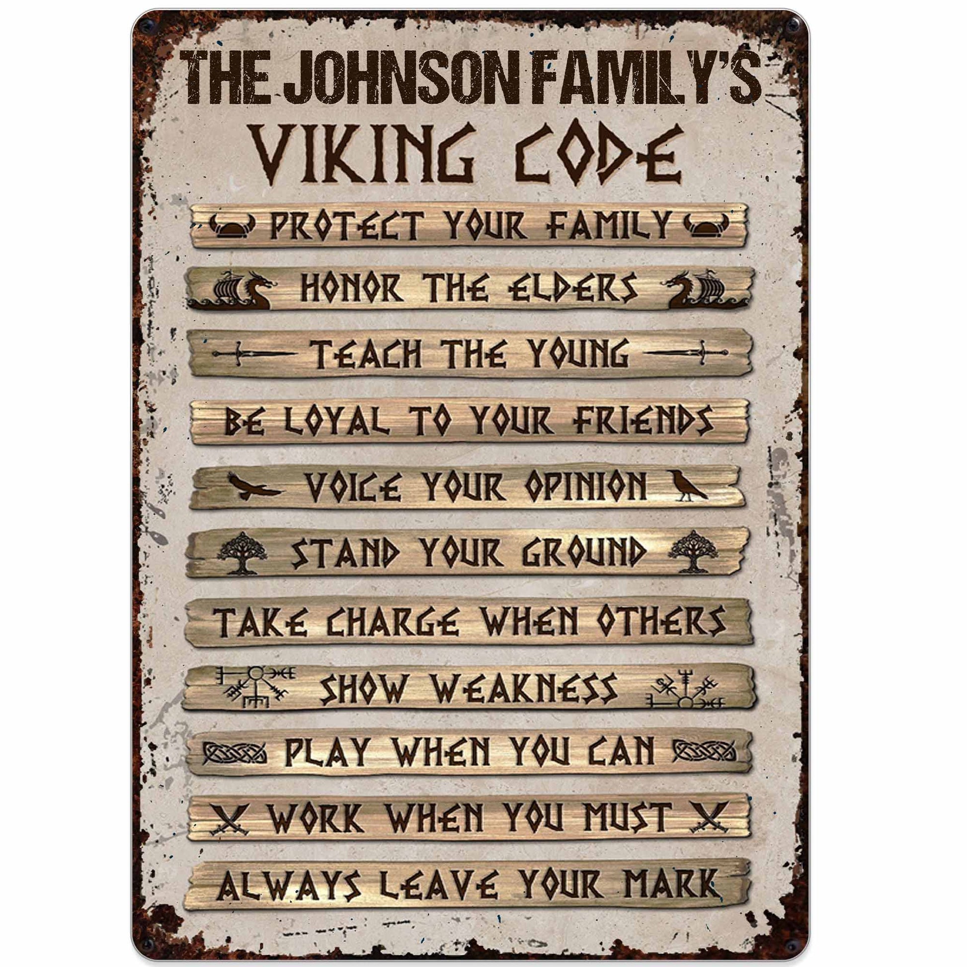 Our Family Viking Code With Longship And Rune Symbols