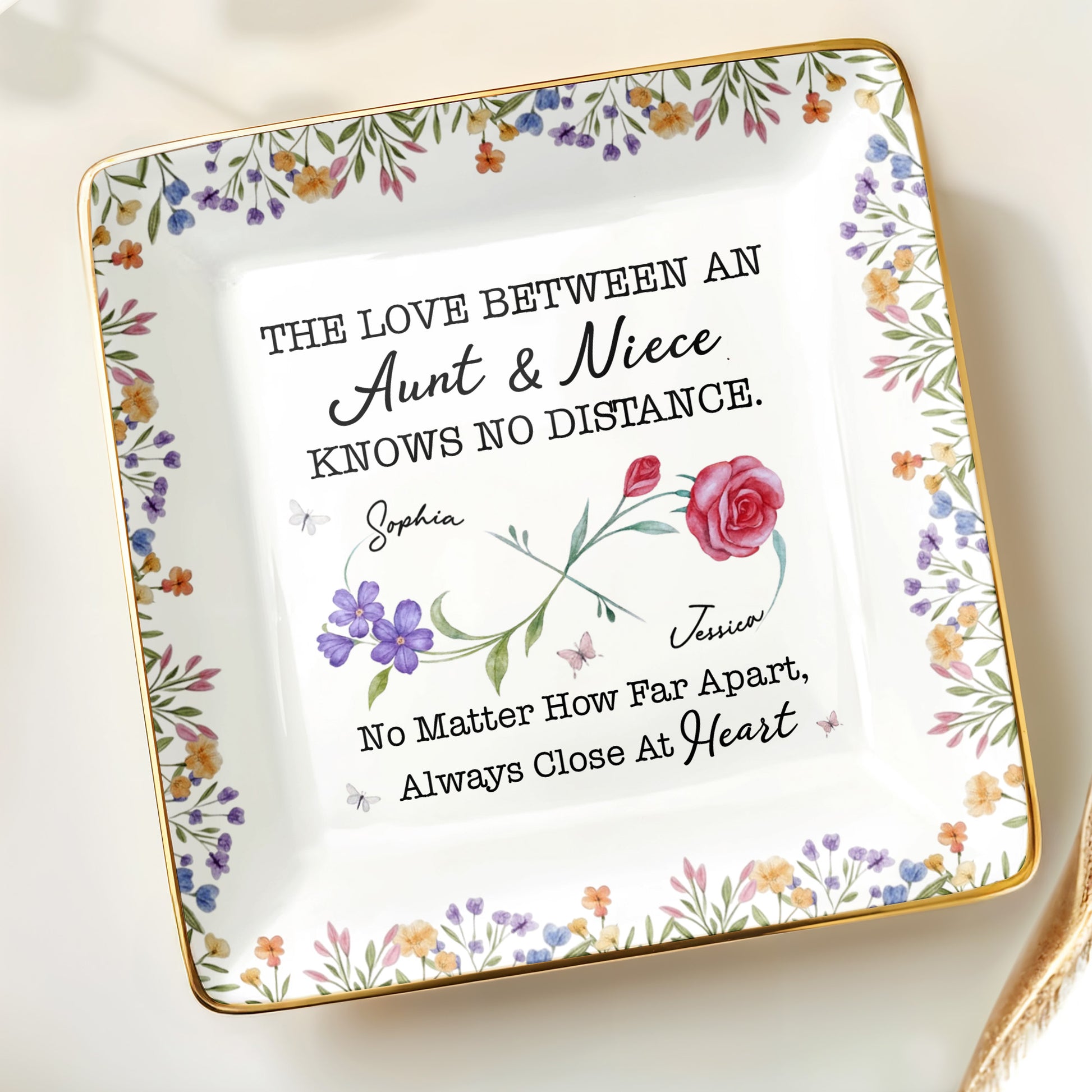 The Love Between An Aunt & Niece, Roses and Violets Design