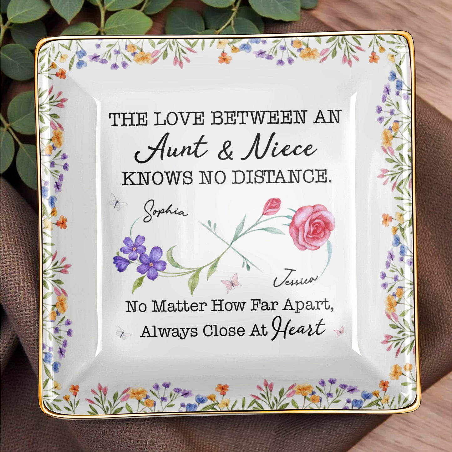 The Love Between An Aunt & Niece, Roses and Violets Design
