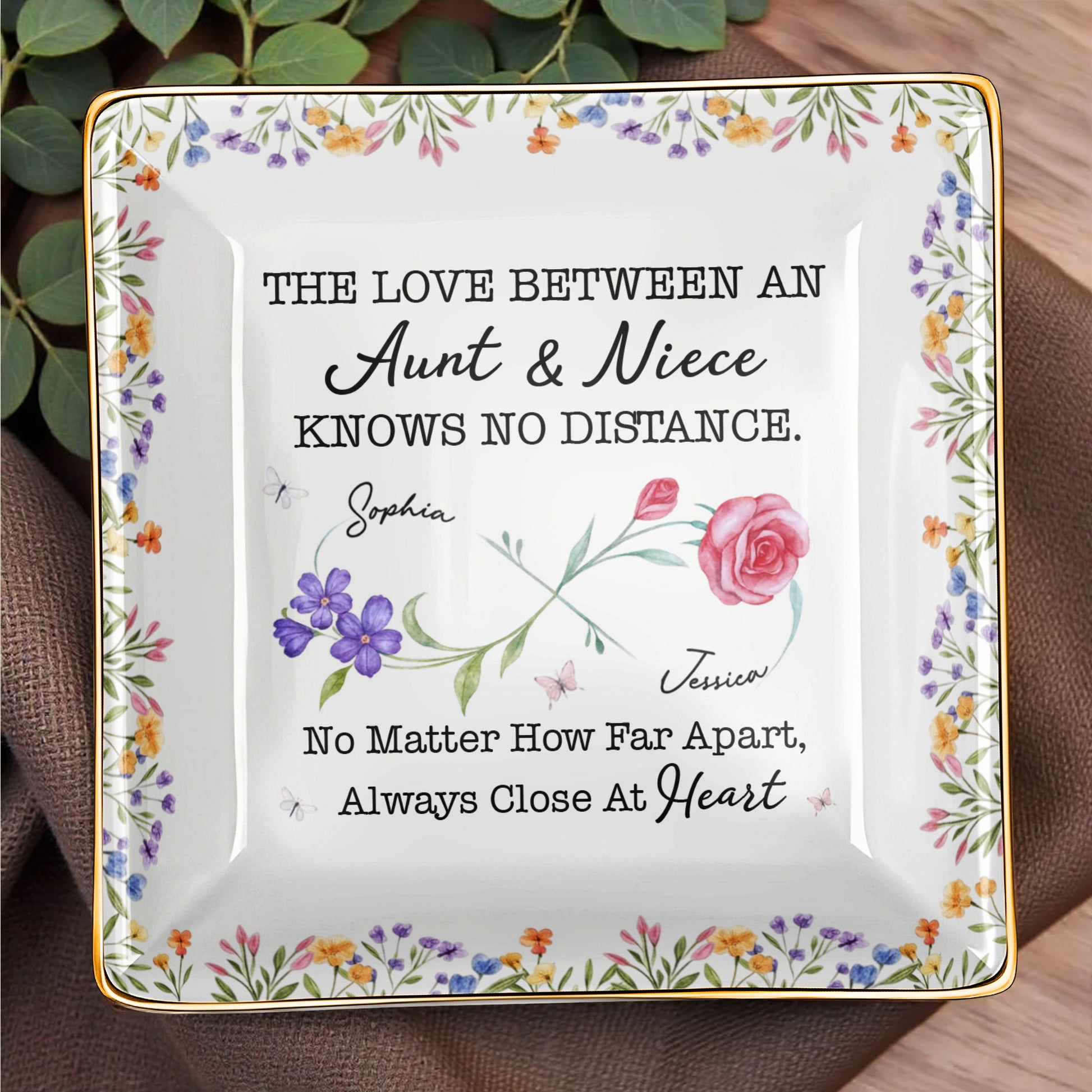 The Love Between An Aunt & Niece, Roses and Violets Design
