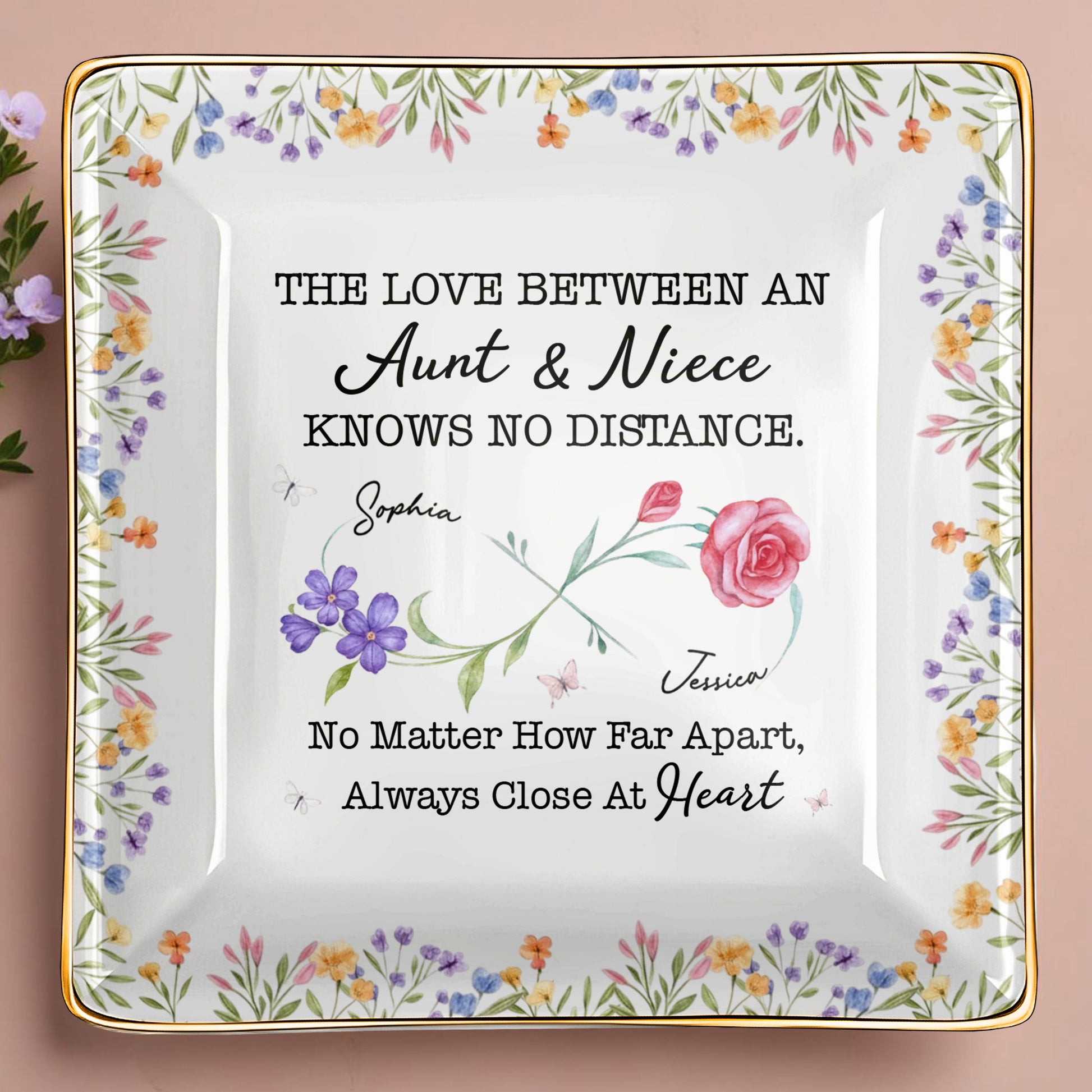 The Love Between An Aunt & Niece, Roses and Violets Design