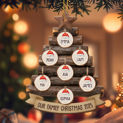 Our Family Christmas Tree With Santa Hats