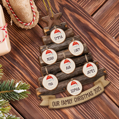 Our Family Christmas Tree With Santa Hats